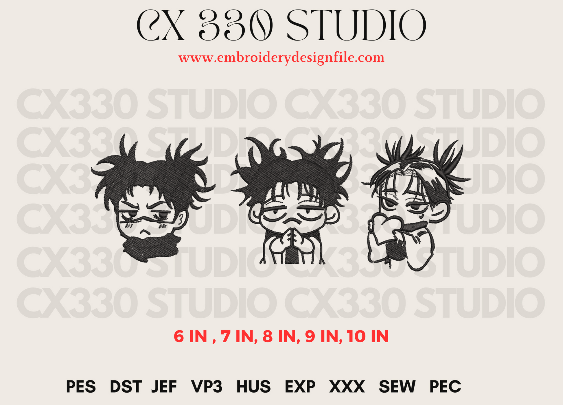Choso Jujutsu Kaisen Embroidery Design | Machine Embroidery File