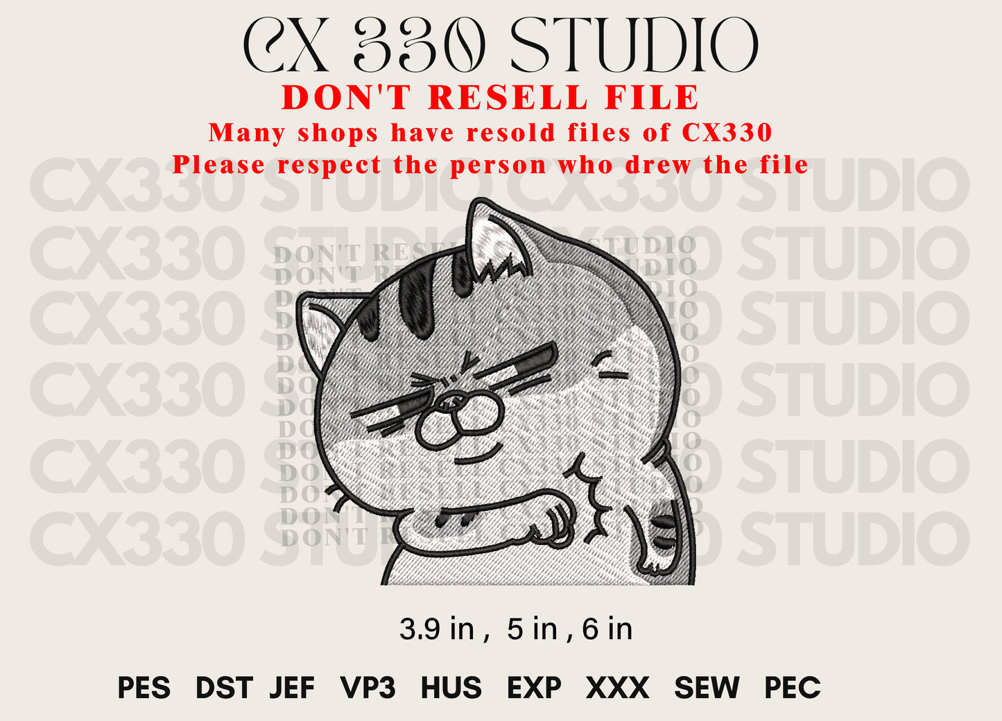 Cute cat Embroidery File | Machine Embroidery Design