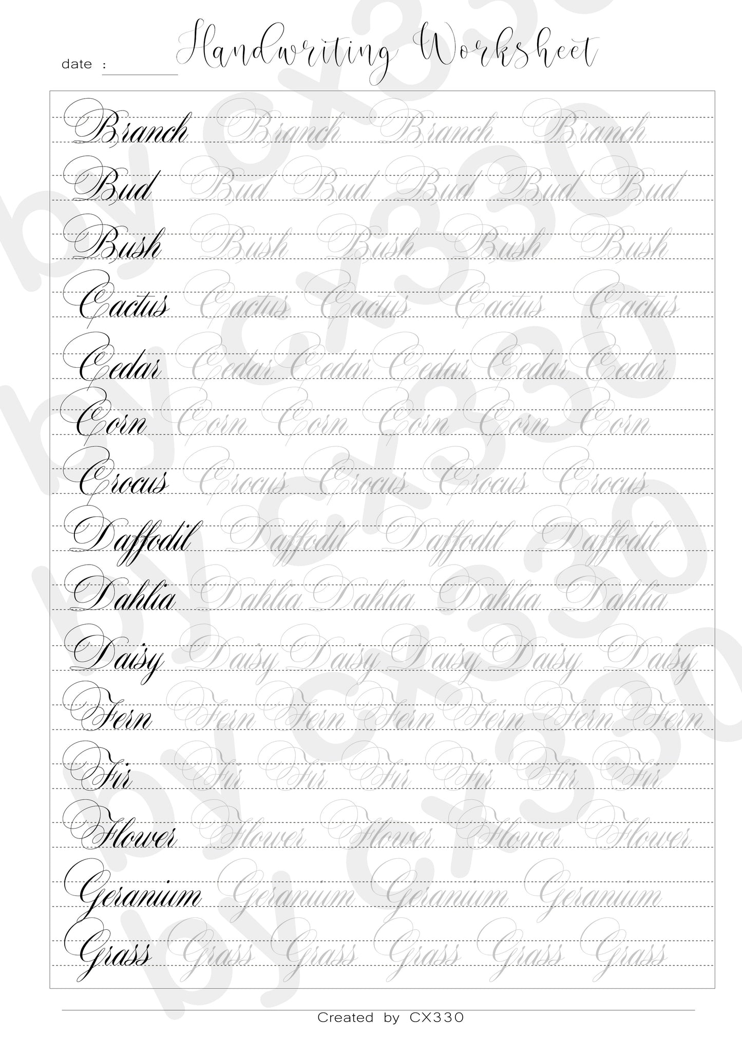 Flourish alphabet