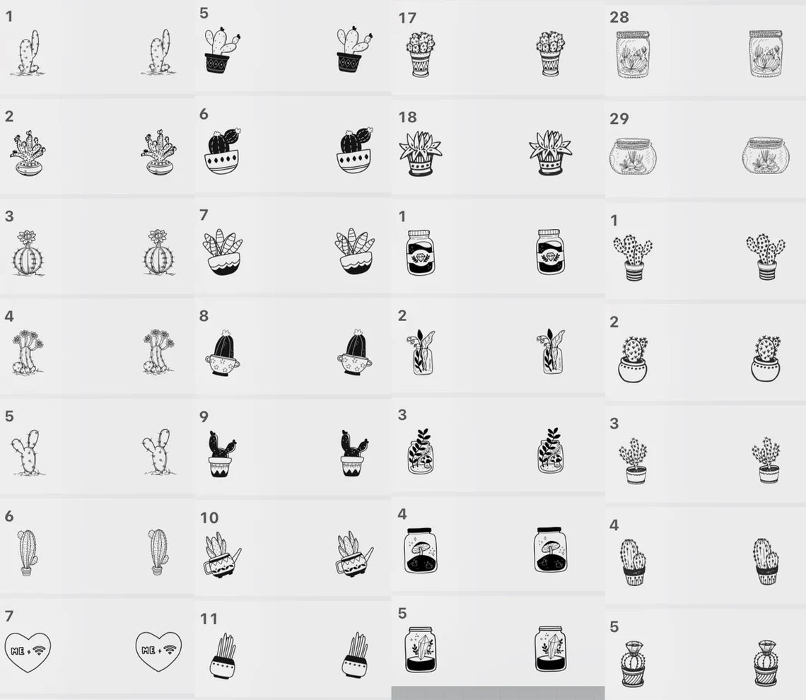 z 450+ Procreate Cacti Brushset Procreate