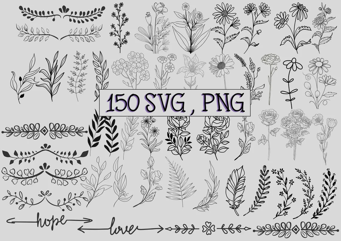Flower Wreath Svg, Circle Border Svg