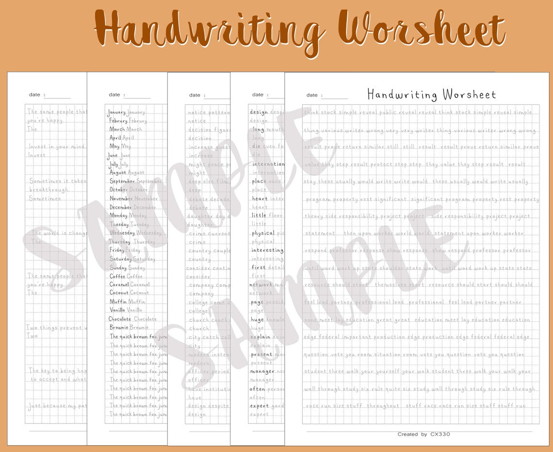z 365 page Handlettering Practice Sheets - SALE OFF 95% - 1.2$