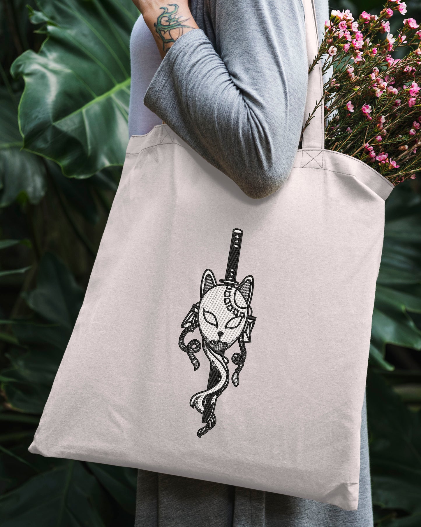 Demon Slayer Mask Embroidery File for Machine Embroidery